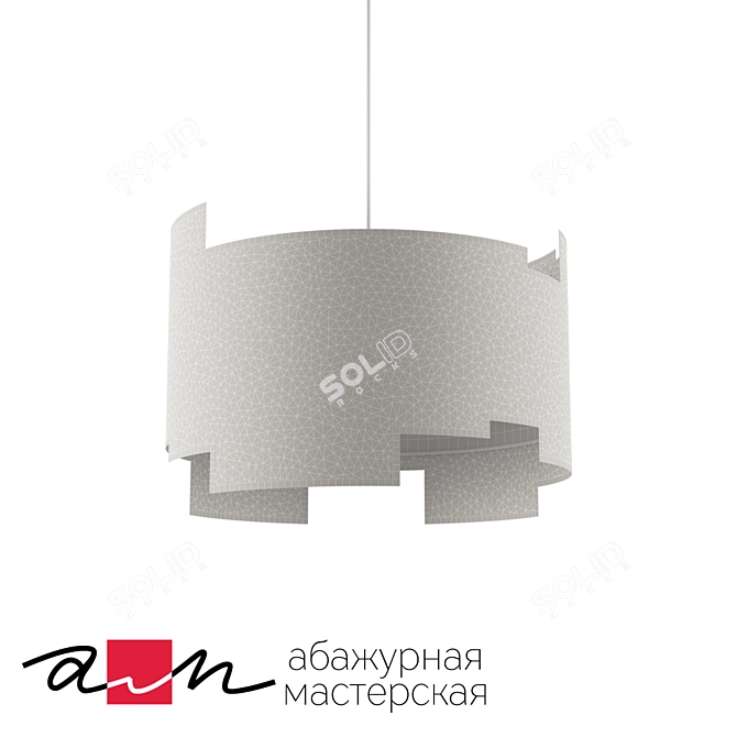 Modern Black Pendant Light 3D model image 2