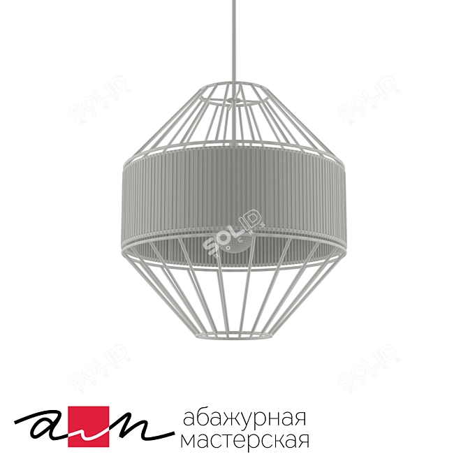 Modern Black Pendant Lamp 3D model image 2