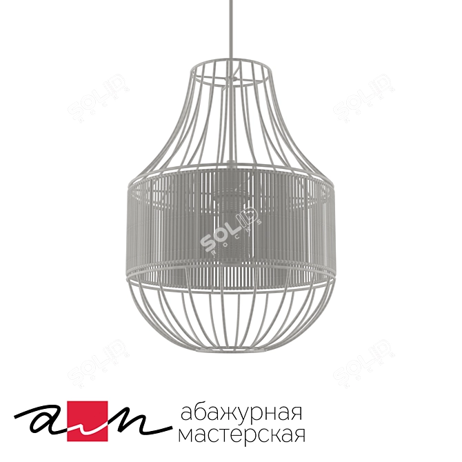 Modern Black Pendant Light Fixture 3D model image 2