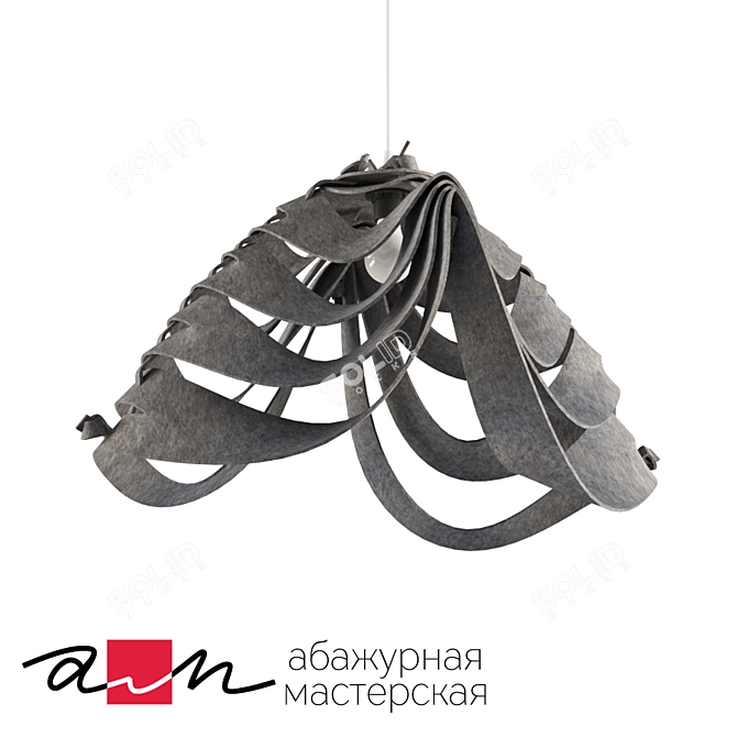 Gray Felt Ceiling Fixture 3D model image 1