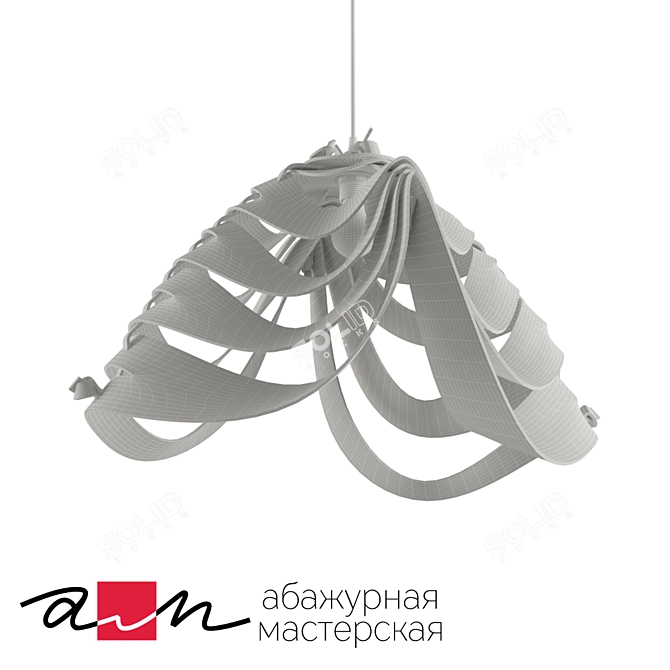 Gray Felt Ceiling Fixture 3D model image 2