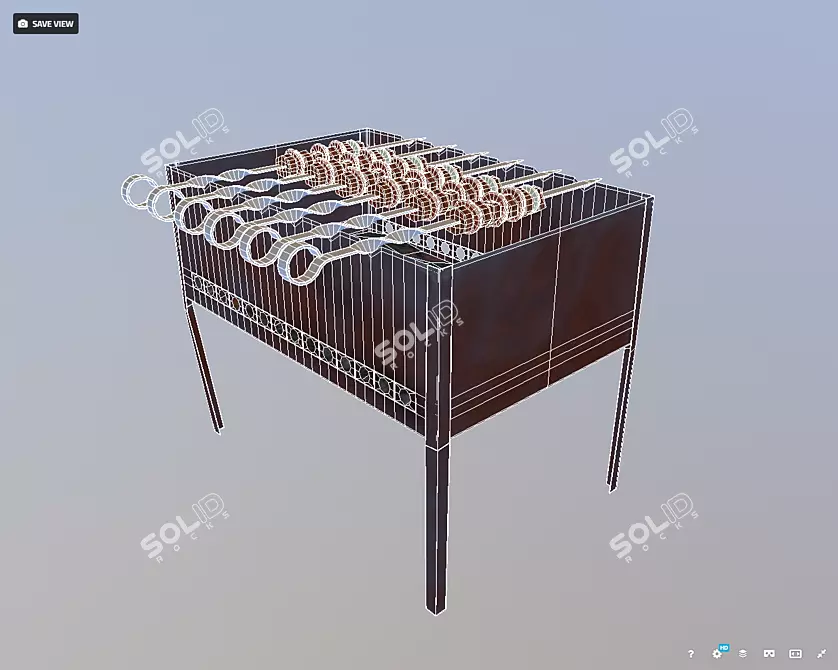 Classic Brazier and Skewer Set 3D model image 3