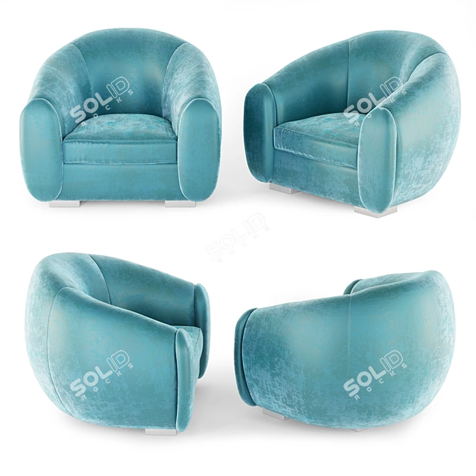 Galerie Glustin Ecru Bouclette Armchair 3D model image 2