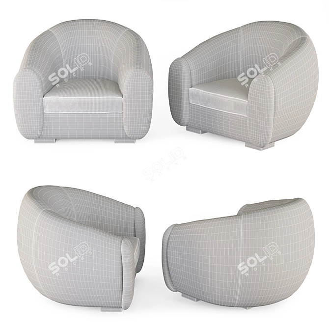 Galerie Glustin Ecru Bouclette Armchair 3D model image 3