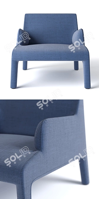 Amura Frida Armchair: Stylish Comfort for Shared Spaces 3D model image 3