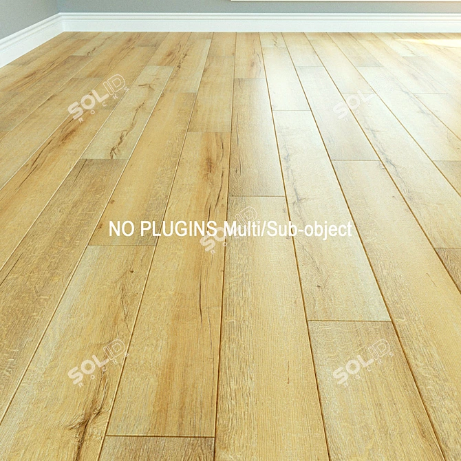 Natural Wood Laminate Flooring 3D model image 1