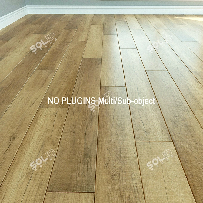 Natural Wood Laminate Flooring 3D model image 1