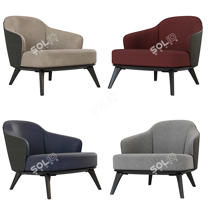 Elegant Leslie Armchair: Intimate Protection 3D model image 1