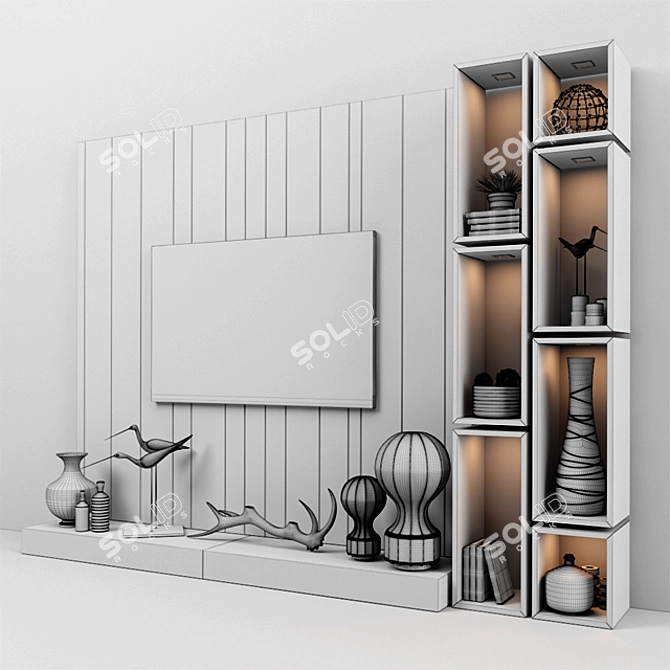 Modern TV Stand: Stylish and Practical 3D model image 3