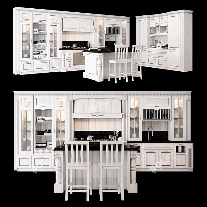 TERRA - Exquisite Classic Kitchen.Sophisticated Classic Kitchen, Terra.TERRA - The Epitome of Classic E 3D model image 1