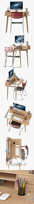 Scandi Desk: Sleek & Stylish Scandinavian Design 3D model image 2