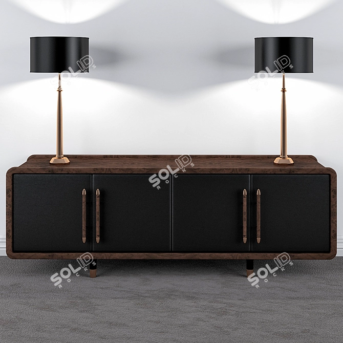 Elegant Ebony Sideboards 3D model image 1