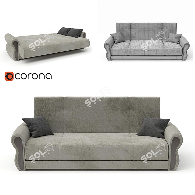 Russian-made Delux Aster Sofa 3D model image 1