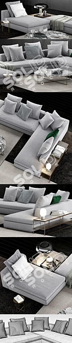 Elegant Minotti Powell Sofa: The Perfect Choice for Your Living Space 3D model image 3