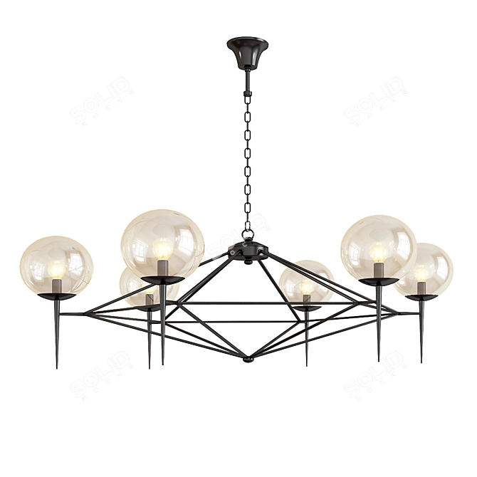 Elegant Midnight Glow Chandelier 3D model image 1