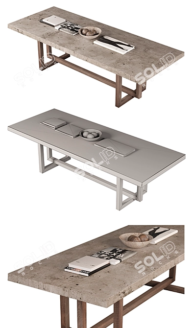 Rustic Geometric HESTON Table 3D model image 2