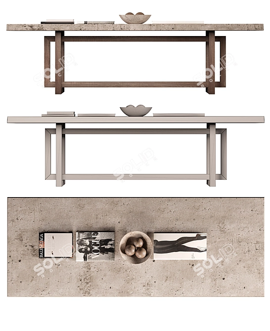 Rustic Geometric HESTON Table 3D model image 3