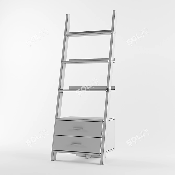 Monarch 69 in. Ladder Bookcase 3D model image 2