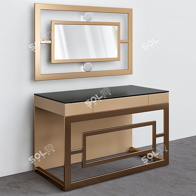 Elegant Entryway Console Stand 3D model image 1