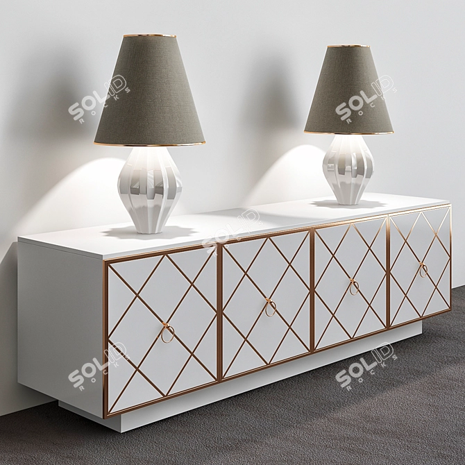 Sleek Elegance - Kelly Hoppen Console 3D model image 1