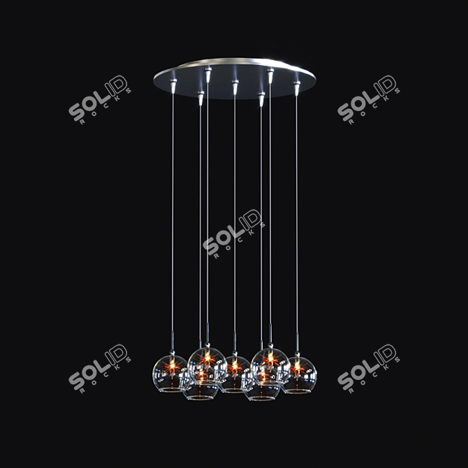 ET2 Starburst Pendant: 7-Light RapidJack 3D model image 1