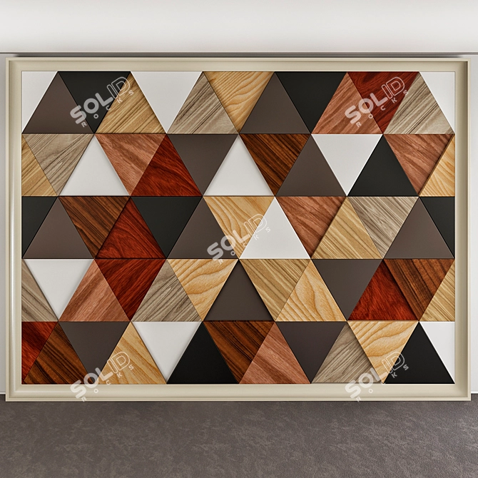 Modern Art Wall Panel 3D model image 1