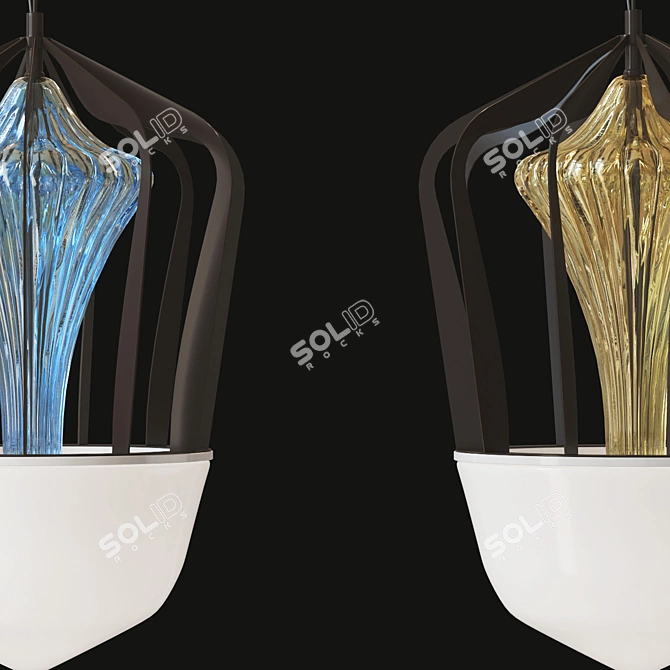 Elegant Barovier & Toso Robin Chandelier 3D model image 3