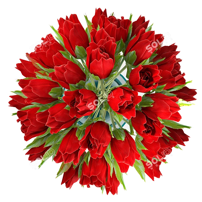 Title: Elegant Red Rose Bouquet 3D model image 2