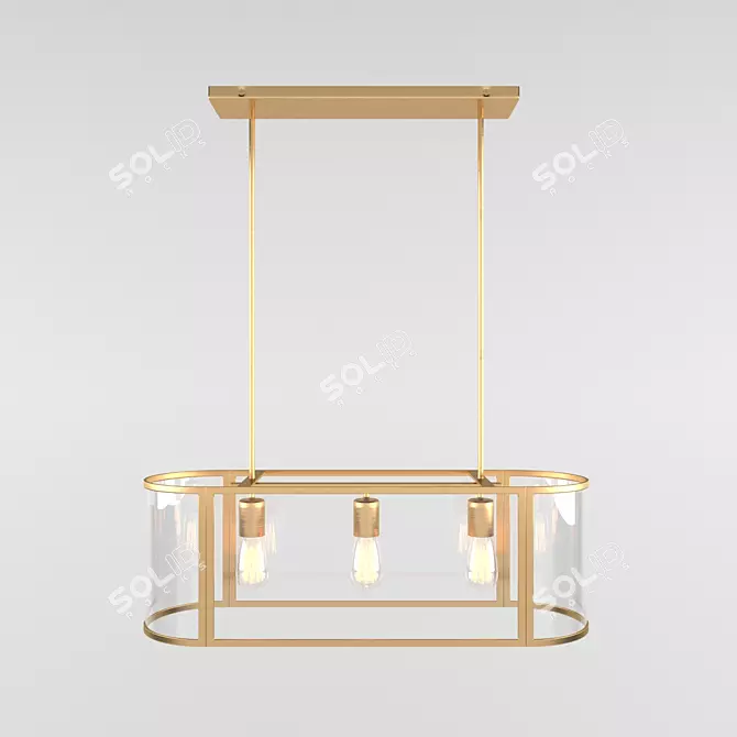 Modern Trough Chandelier 3D model image 1