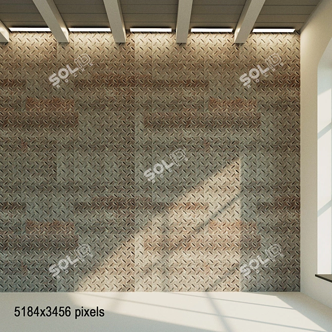 Rusty Corrugated Steel Sheet 3D model image 1