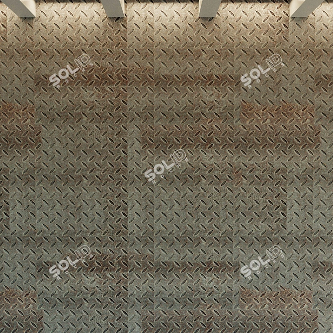 Rusty Corrugated Steel Sheet 3D model image 2