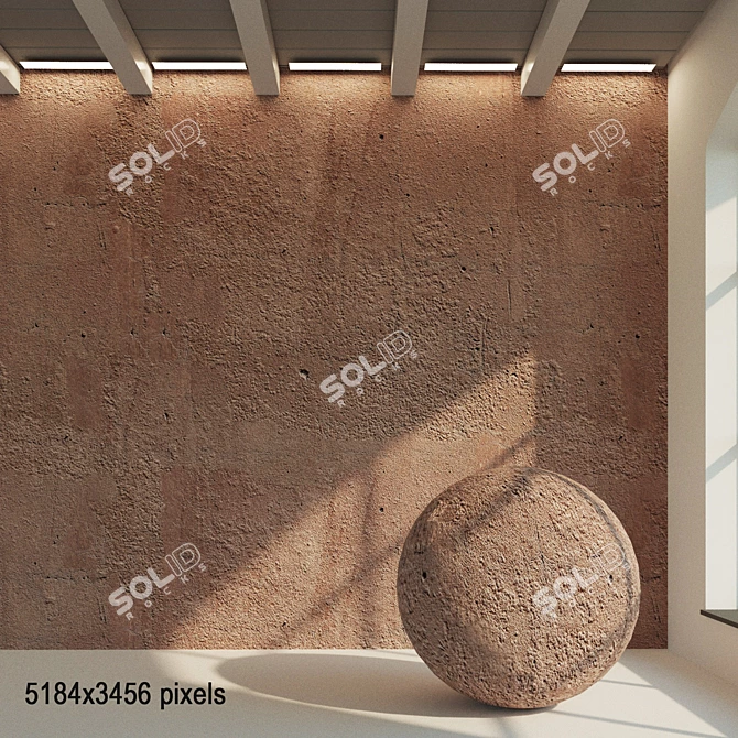 Seamless Decorative Plaster Texture 3D model image 1