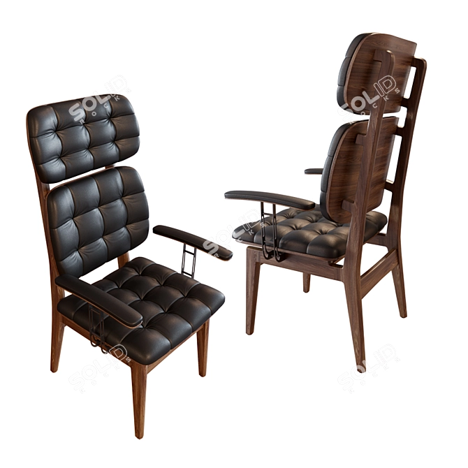 Chloe Chairs: Modern-Elegance in 2 Pieces 3D model image 2