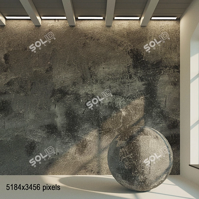 Seamless Old Concrete Wall 3D model image 1