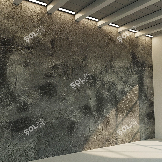 Seamless Old Concrete Wall 3D model image 2