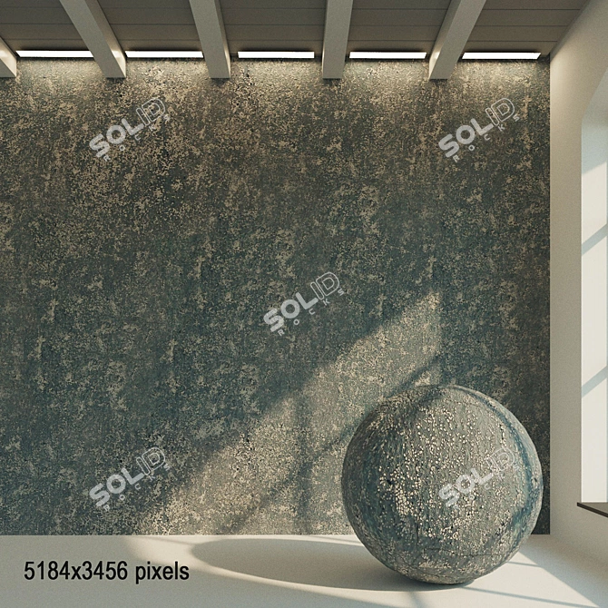 Decorative Plaster Material with Seamless Texture 3D model image 1