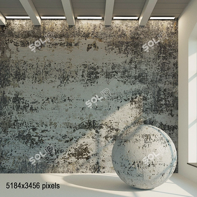 Vintage Concrete Wall Textures 3D model image 1