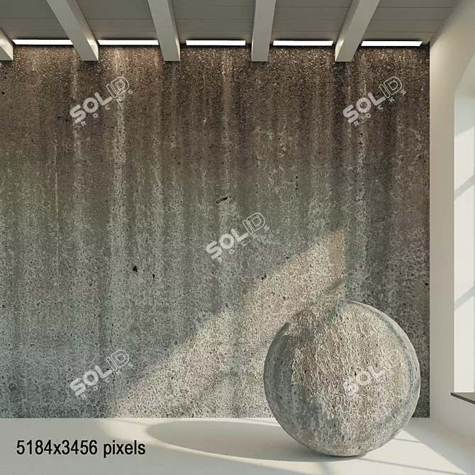 Seamless Concrete Wall Texture 3D model image 1