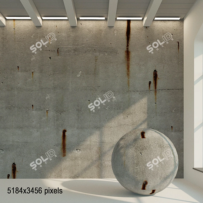 Weathered Concrete Wall Texture 3D model image 1