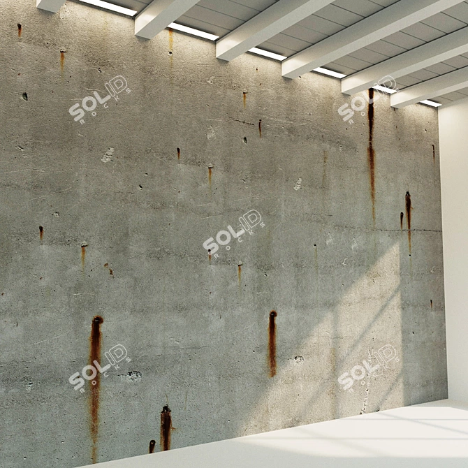 Weathered Concrete Wall Texture 3D model image 2