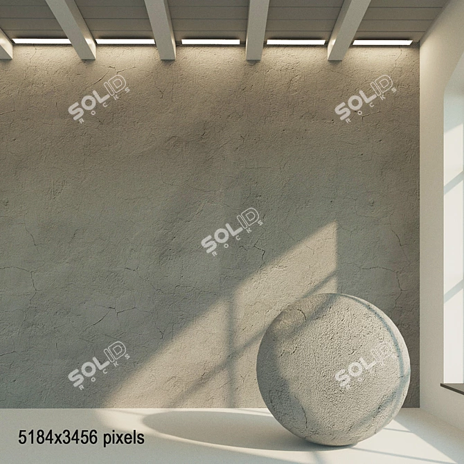 Textured Old Plaster Wall  3D model image 1