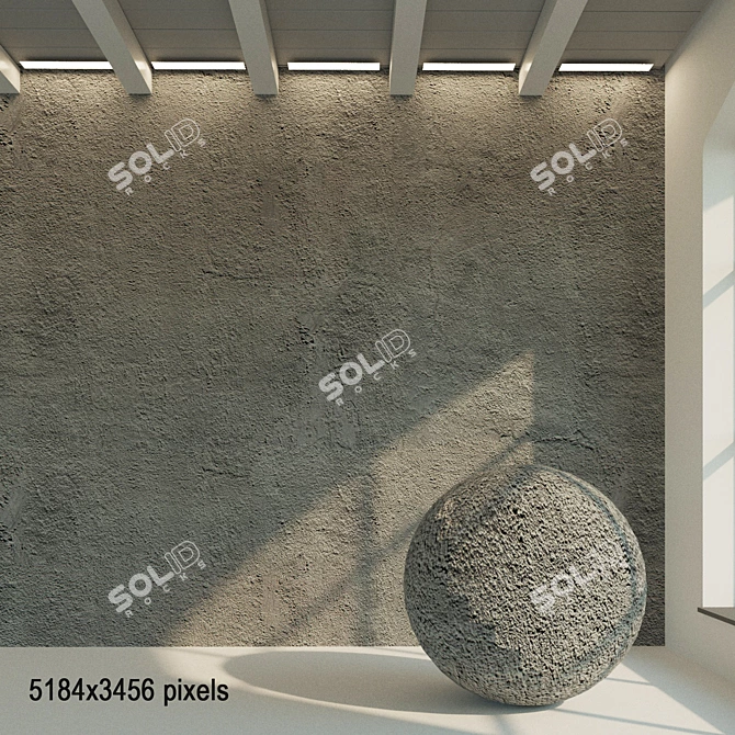 Antique Plaster: Textured Wall Solution 3D model image 2