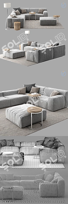 Delano Sofa Set: Modern Elegance for Your Living Space 3D model image 2