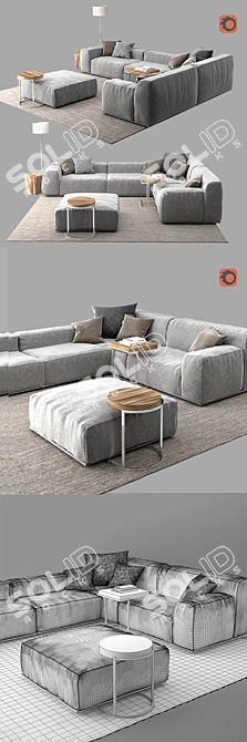 Delano Sofa Set: Modern Elegance for Your Living Space 3D model image 3