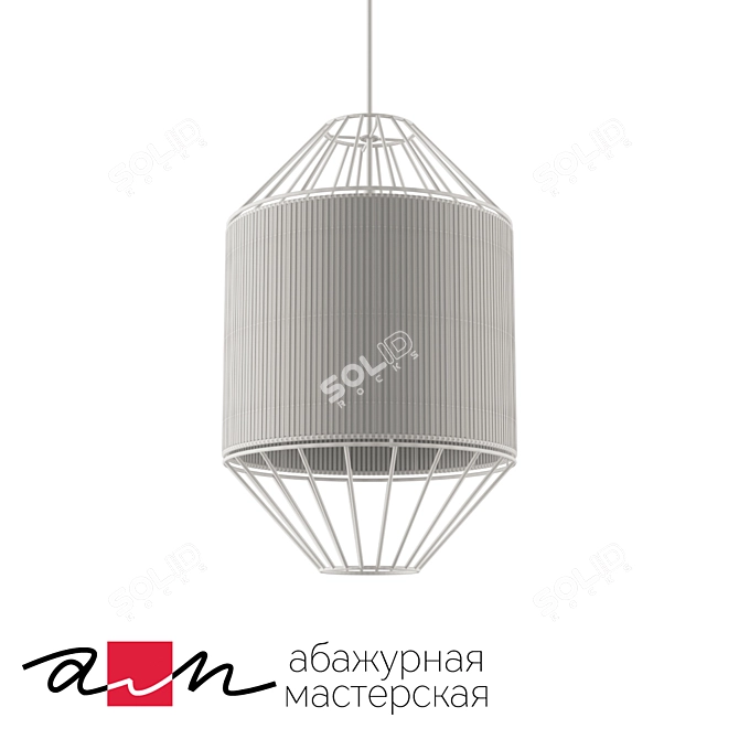 Modern Black Pendant Lamp 3D model image 2