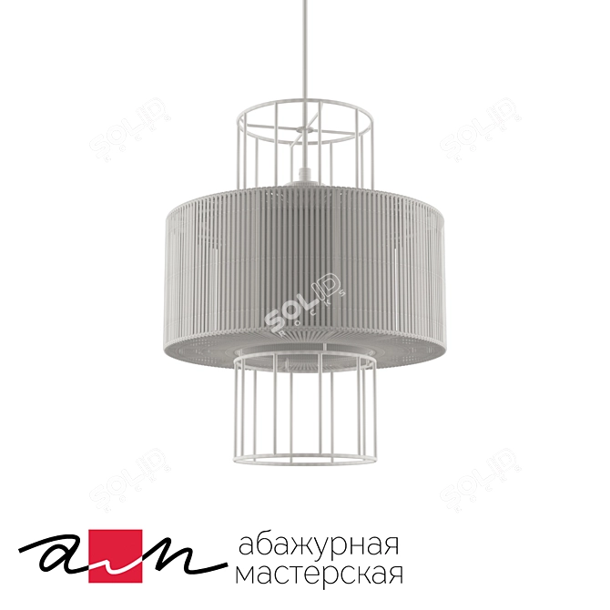 Sleek Black Ceiling Fixture (MODELLO-B) 3D model image 2