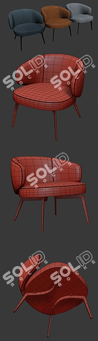 Elegant Bice Lounge Chair 3D model image 3