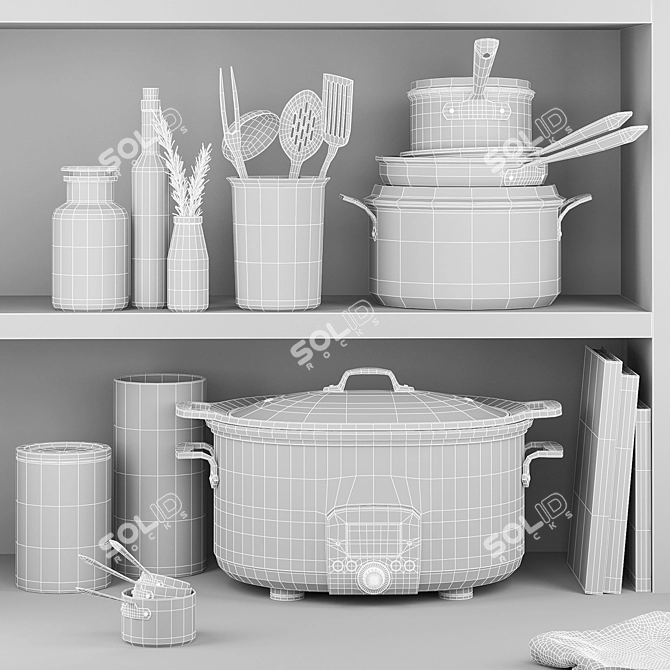 All-Clad Essentials Cookware Set 3D model image 3