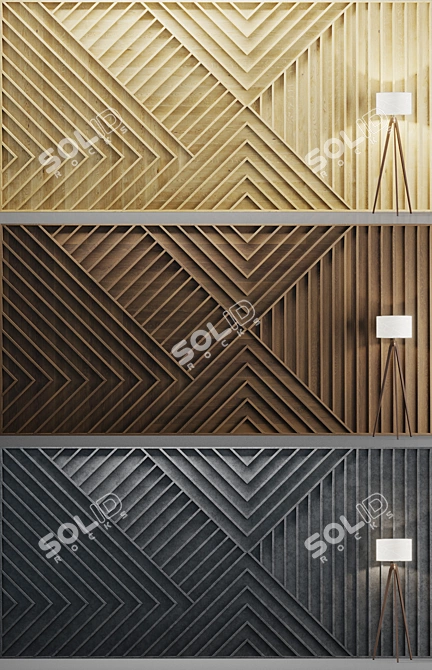 Versatile Wall Stripes: 3 Material Options 3D model image 2