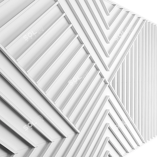 Versatile Wall Stripes: 3 Material Options 3D model image 3